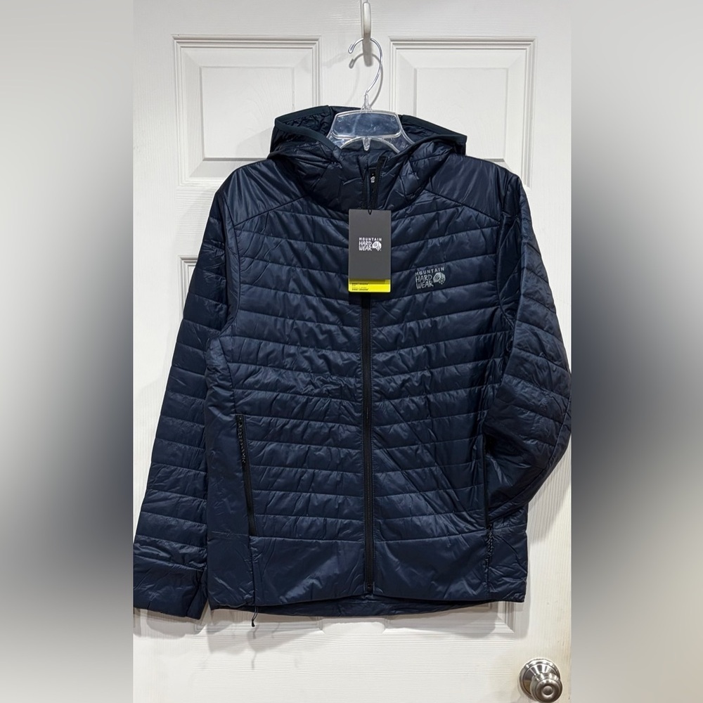 Mountain Hardwear Men's Large Ghost Shadow Hooded Jacket Navy Blue Puffer NWT